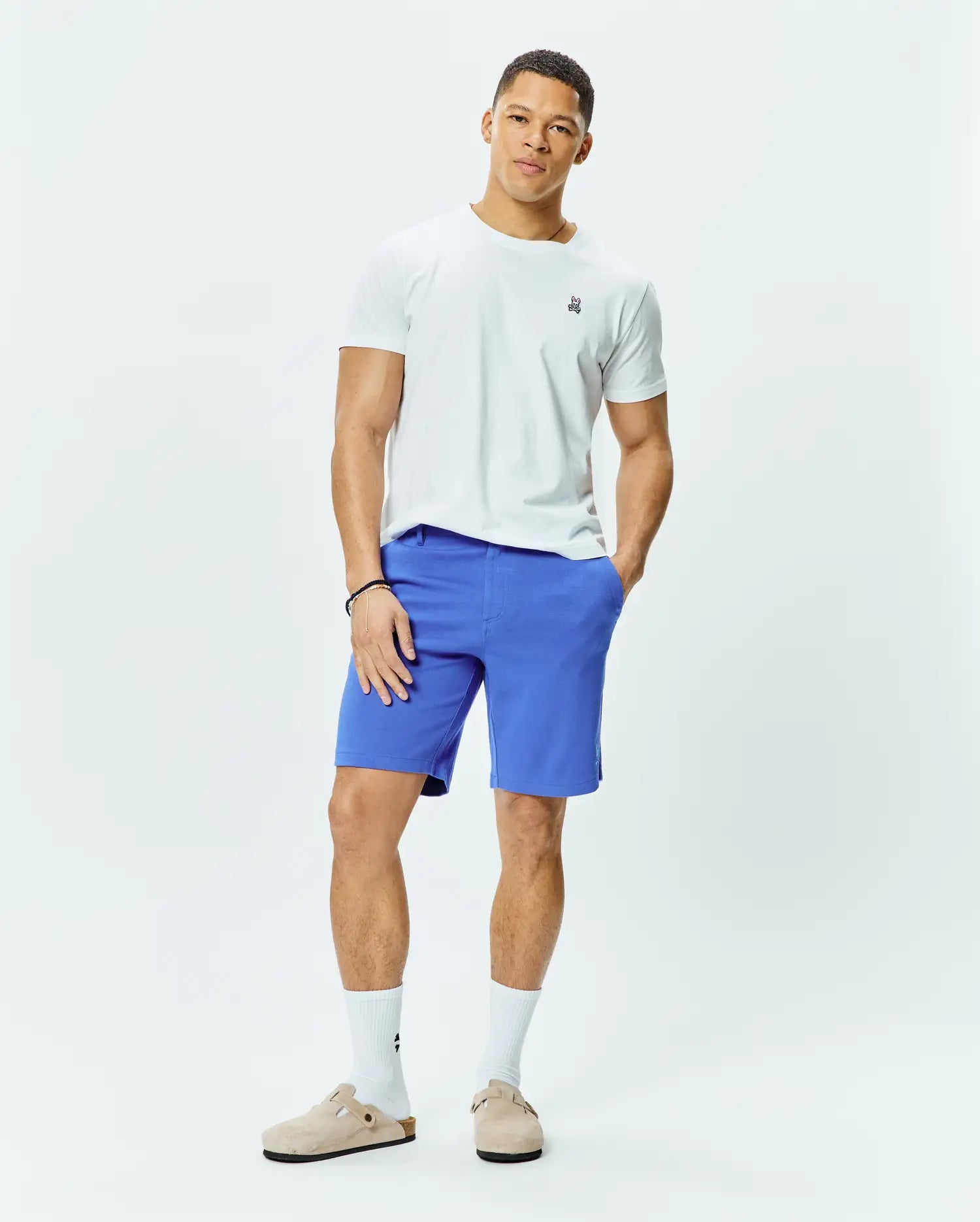 Psycho Bunny Shiro Twill Short 8 1/2" MB0700033 bermuda Amparo Blue 426 in viscosa