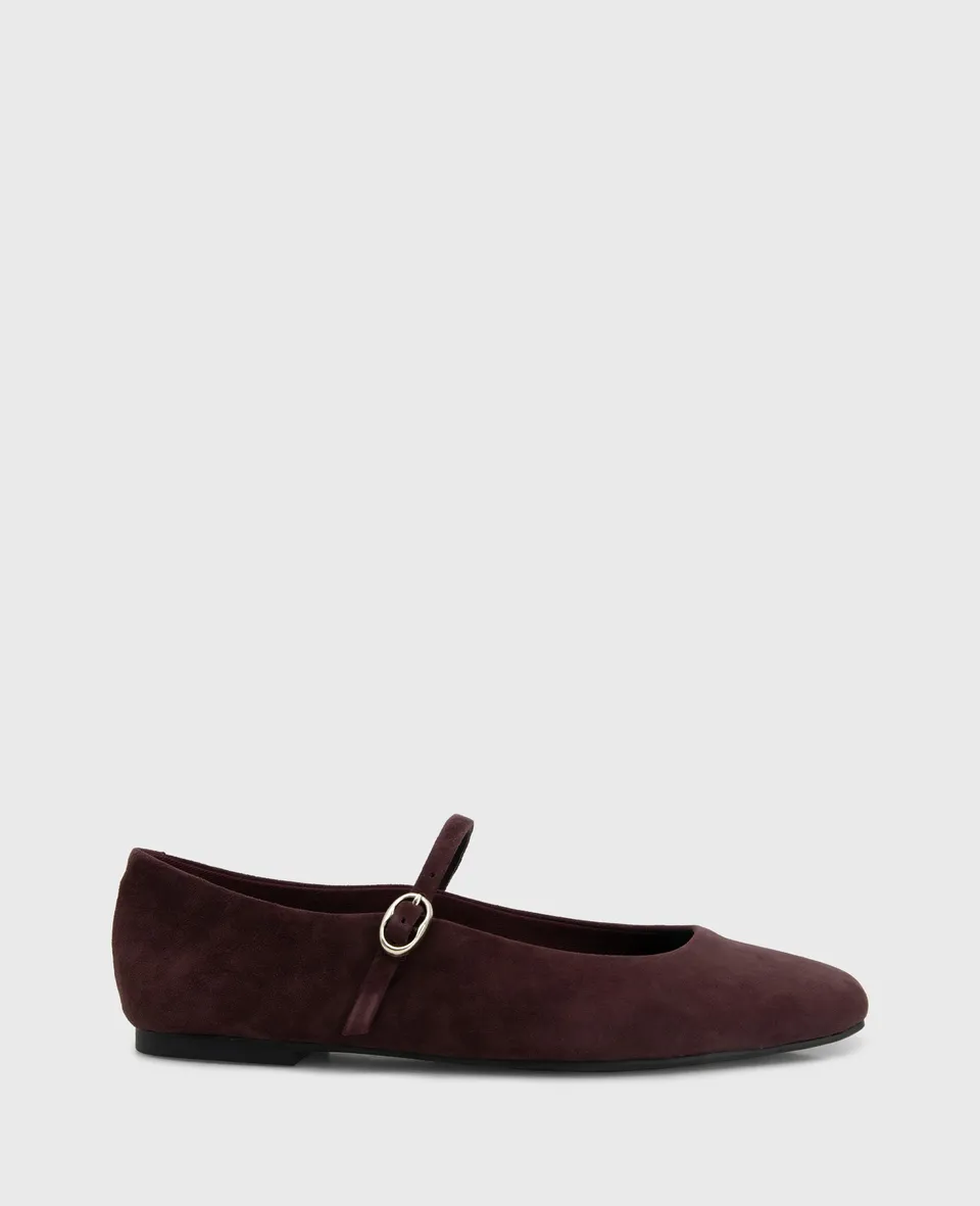Kenneth Cole Reaction Shoes Jasper Suede Ballet Flat ballerine bordeaux in suede