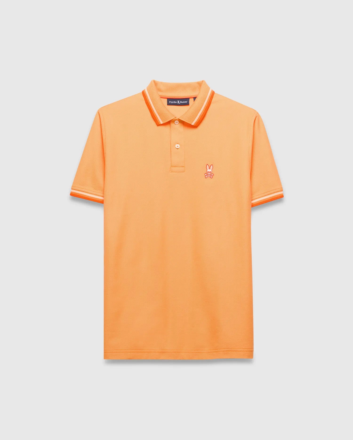 Psycho Bunny Men's Polos Holden Pique Polo polo arancione cotone Pima