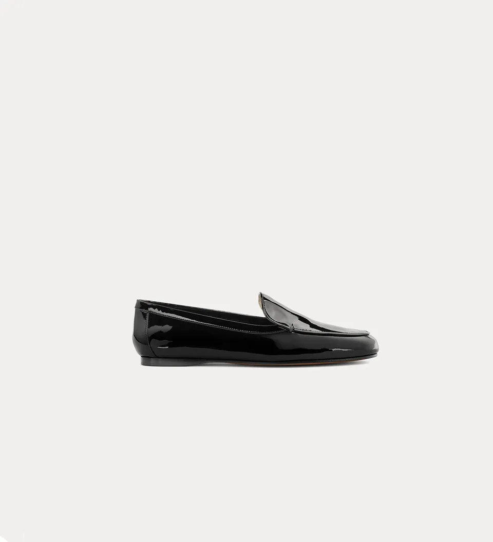 Forte scarpe mocassini neri in pelle verniciata
