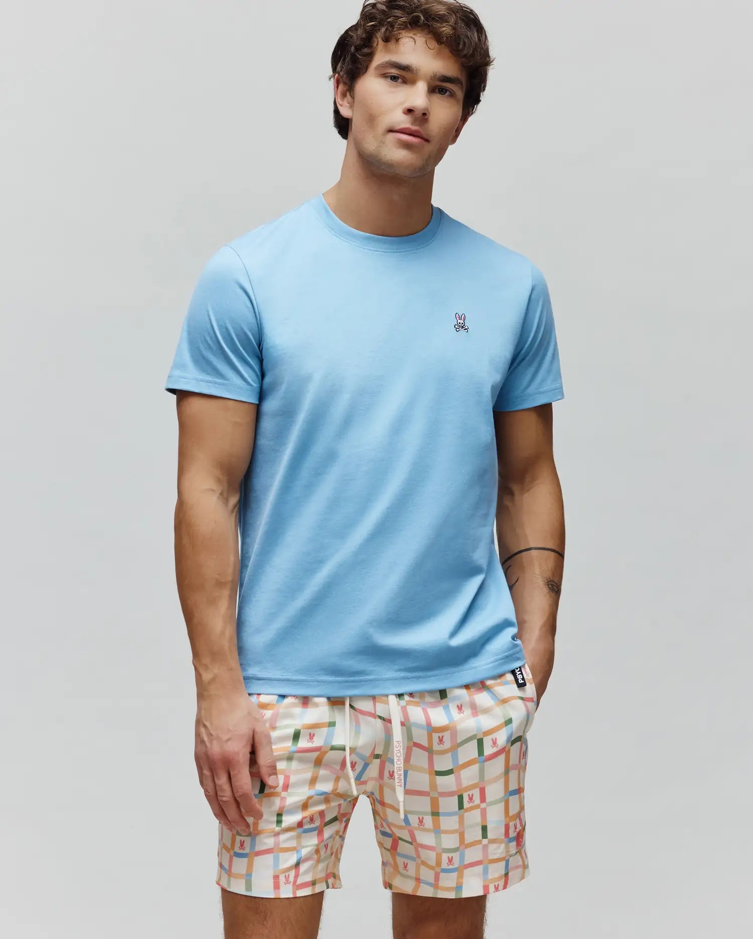 Psycho Bunny Men's Tees Classic Crew Neck Tee B6U014F200 maglietta blu cotone Pima
