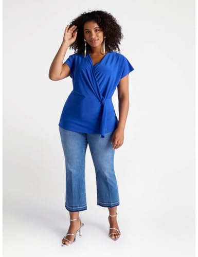 Fiorella Rubino Jeans Cropped, gamba dritta con orlo sfrangiato