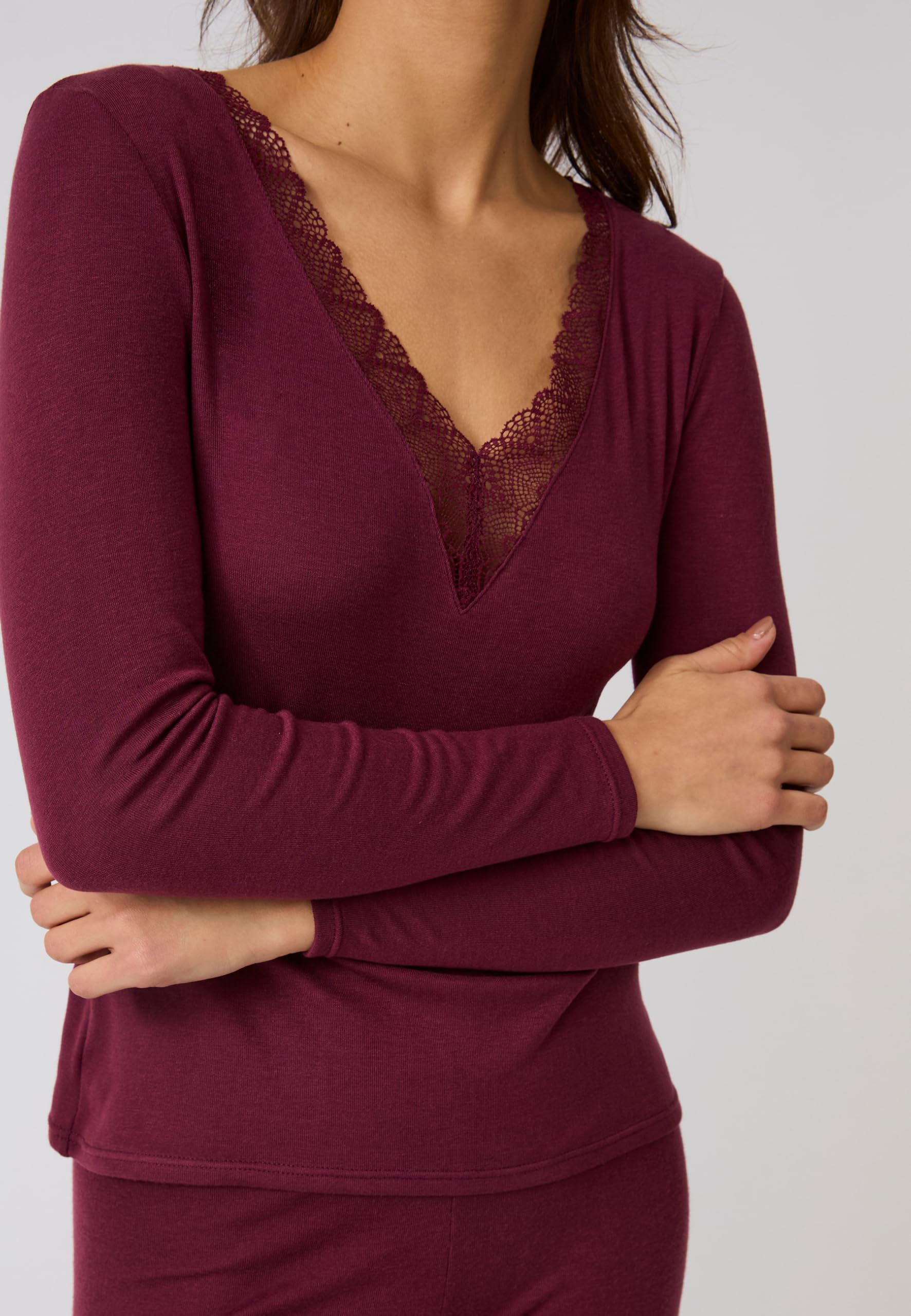 Damart Thermolactyl Sens Maglietta termica XS bordeaux pizzo