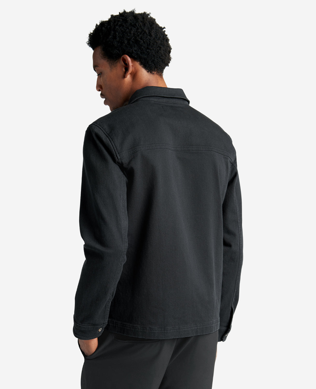 Kenneth Cole Reaction Clothing Stretch Shirt Jacket giacca camicia nera