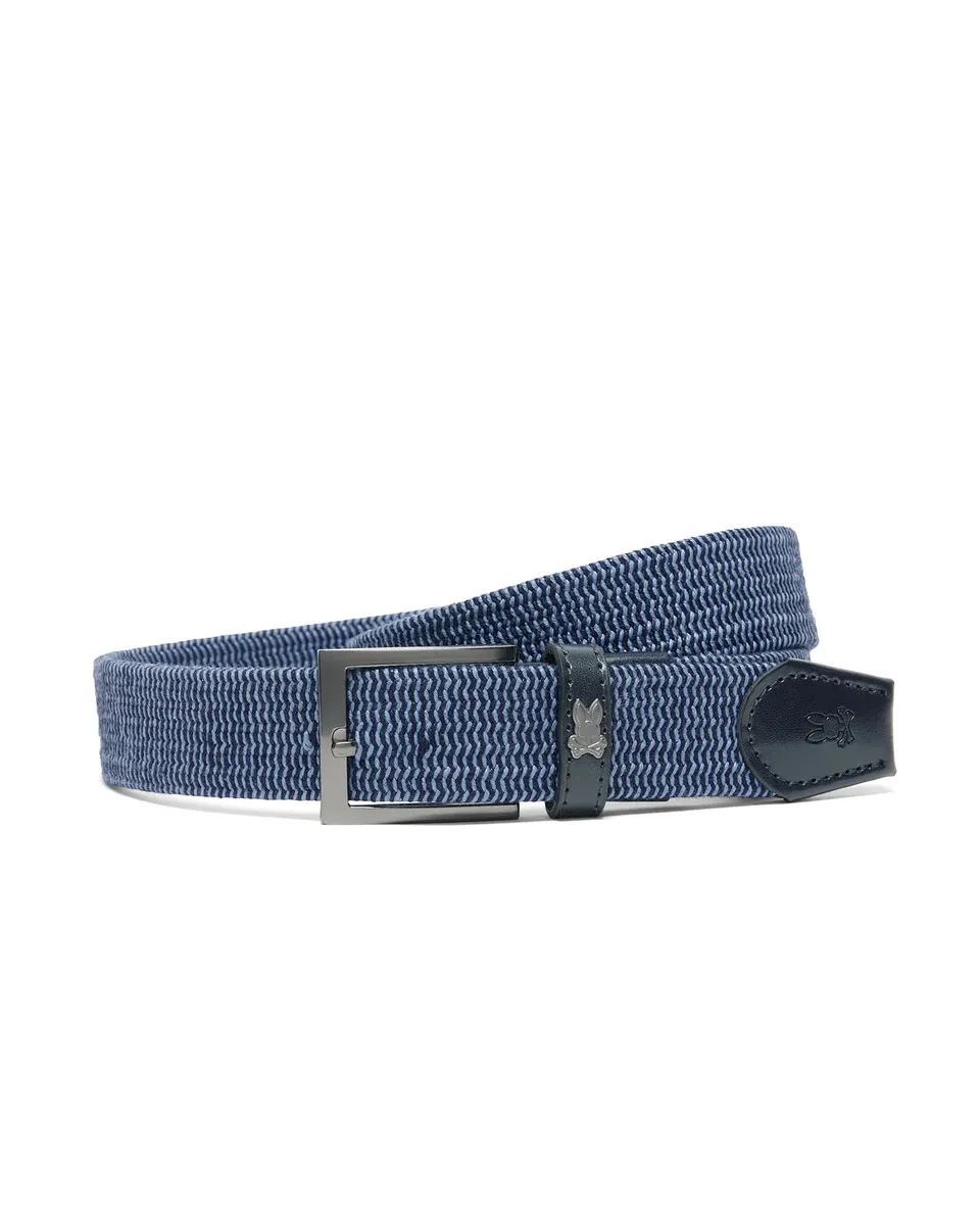 Psycho Bunny Accessories Two-Tone Braided Belt MO1700086 cintura blu navy