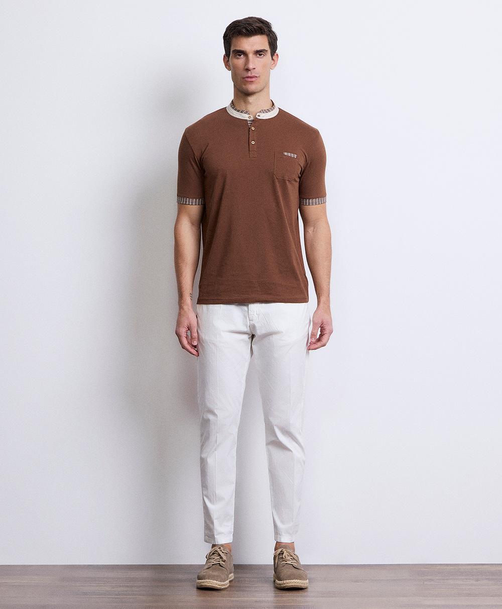 Markup Uomo Felpe & T-shirt Serafino inserti in lino maglia