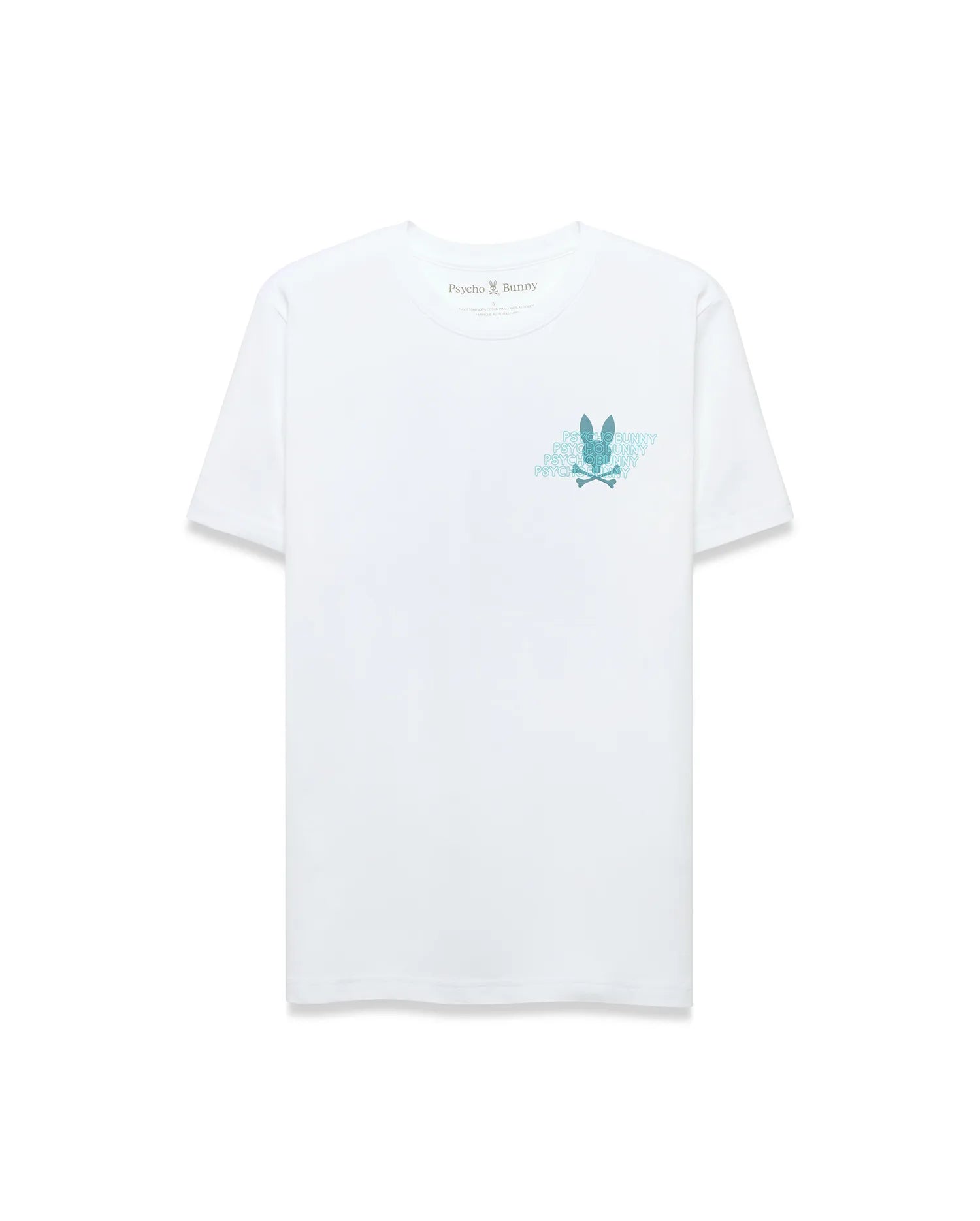Psycho Bunny Men's Tees Maurice Back Graphic Tee t-shirt bianca Pima