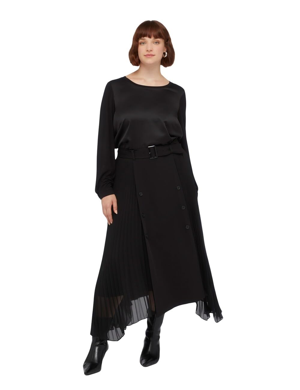 Fiorella Rubino Top e t-shirt T-Shirt Maniche Lunghe in Due Tessuti L Plus