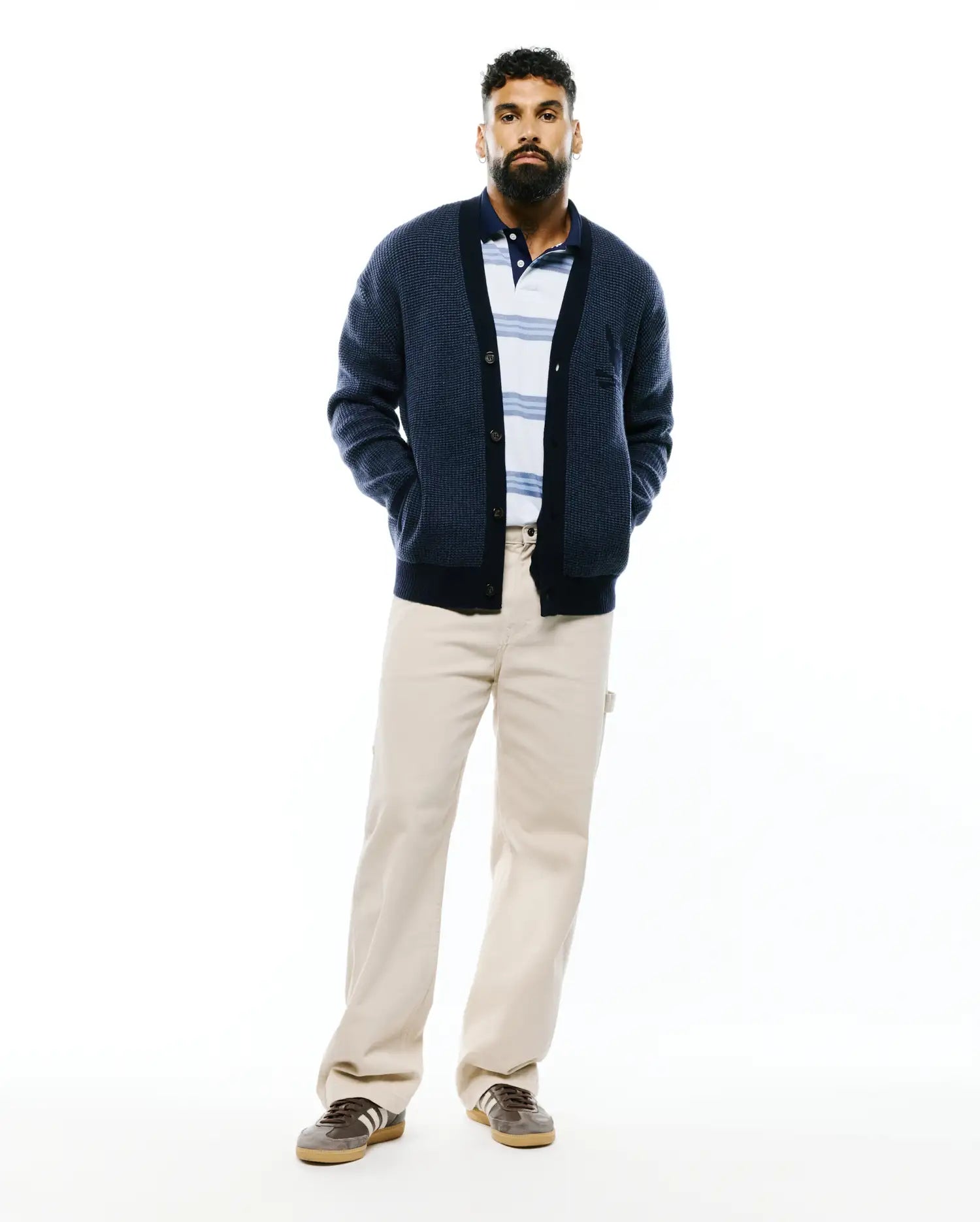 Psycho Bunny Men's Sweatshirts & Hoodies Men's Atkinson Wool Cardigan cardigan blu lana