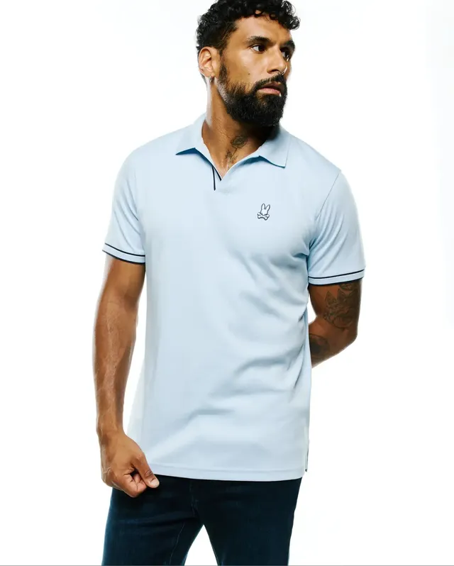 Psycho Bunny Men's Polos Nasser Pima Johnny Polo polo azzurra