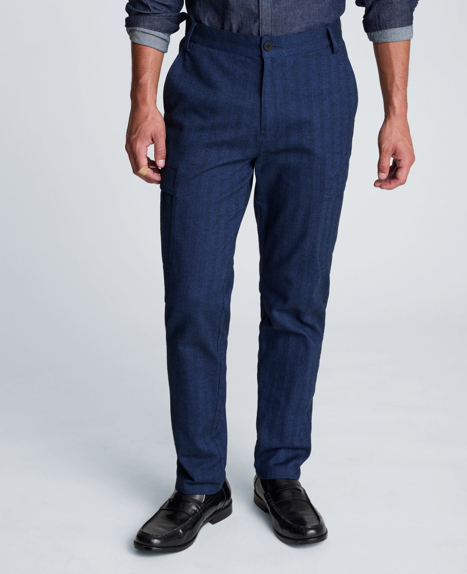 Kenneth Cole Reaction Clothing Cargo Pant pantaloni cargo blu navy mix 30/30 elasticizzati