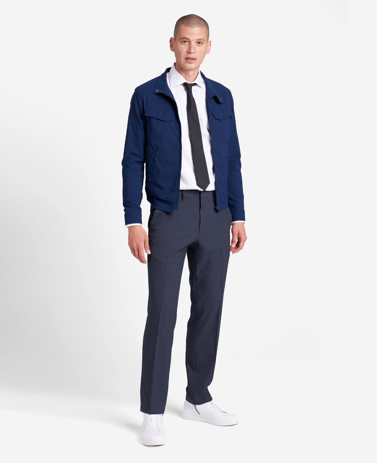 Kenneth Cole Reaction Clothing Stretch Modern-Fit Dress Pant pantaloni blu