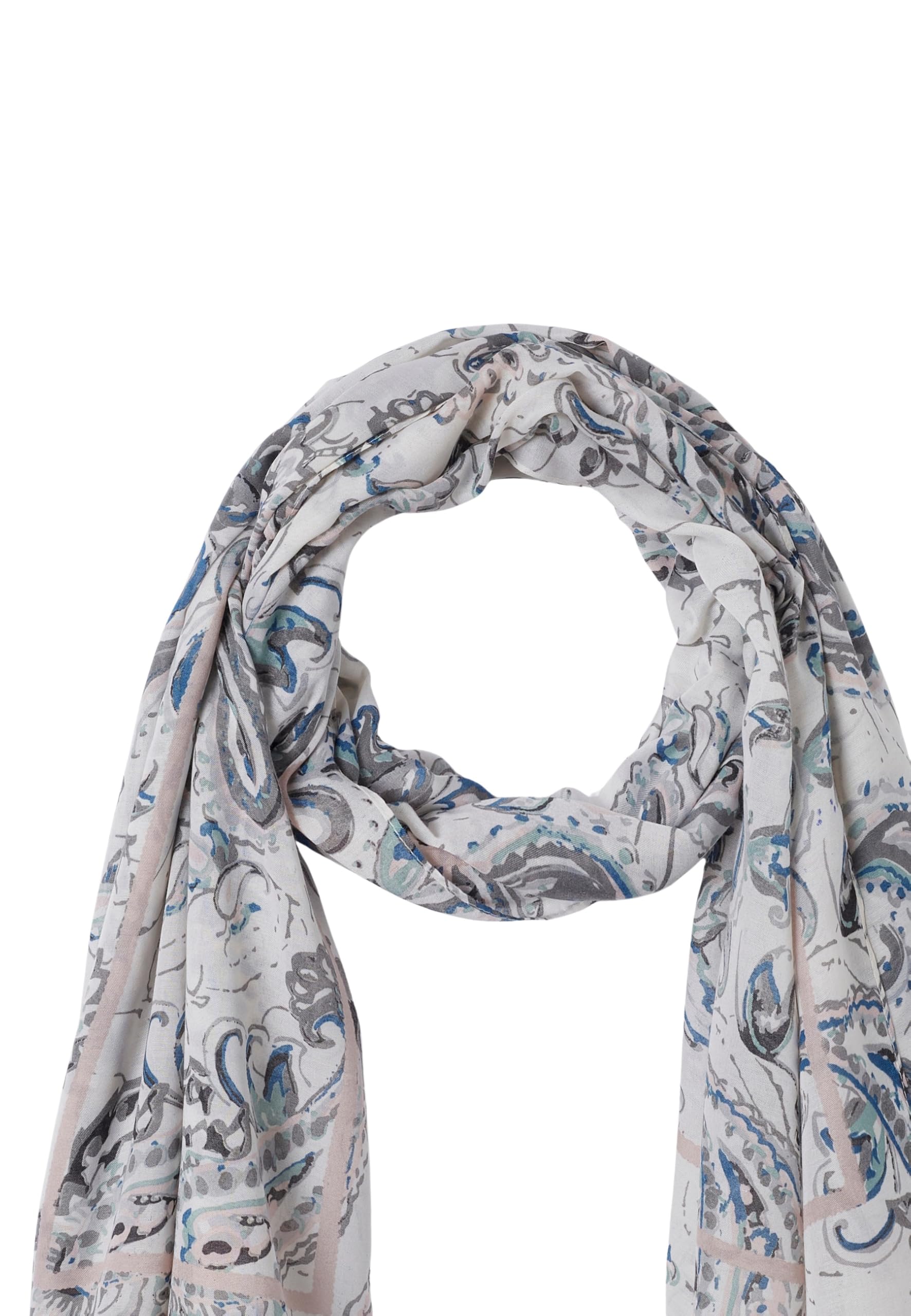 Damart Accessori Sciarpa stampata in cashmere da donna blu taglia unica in poliestere