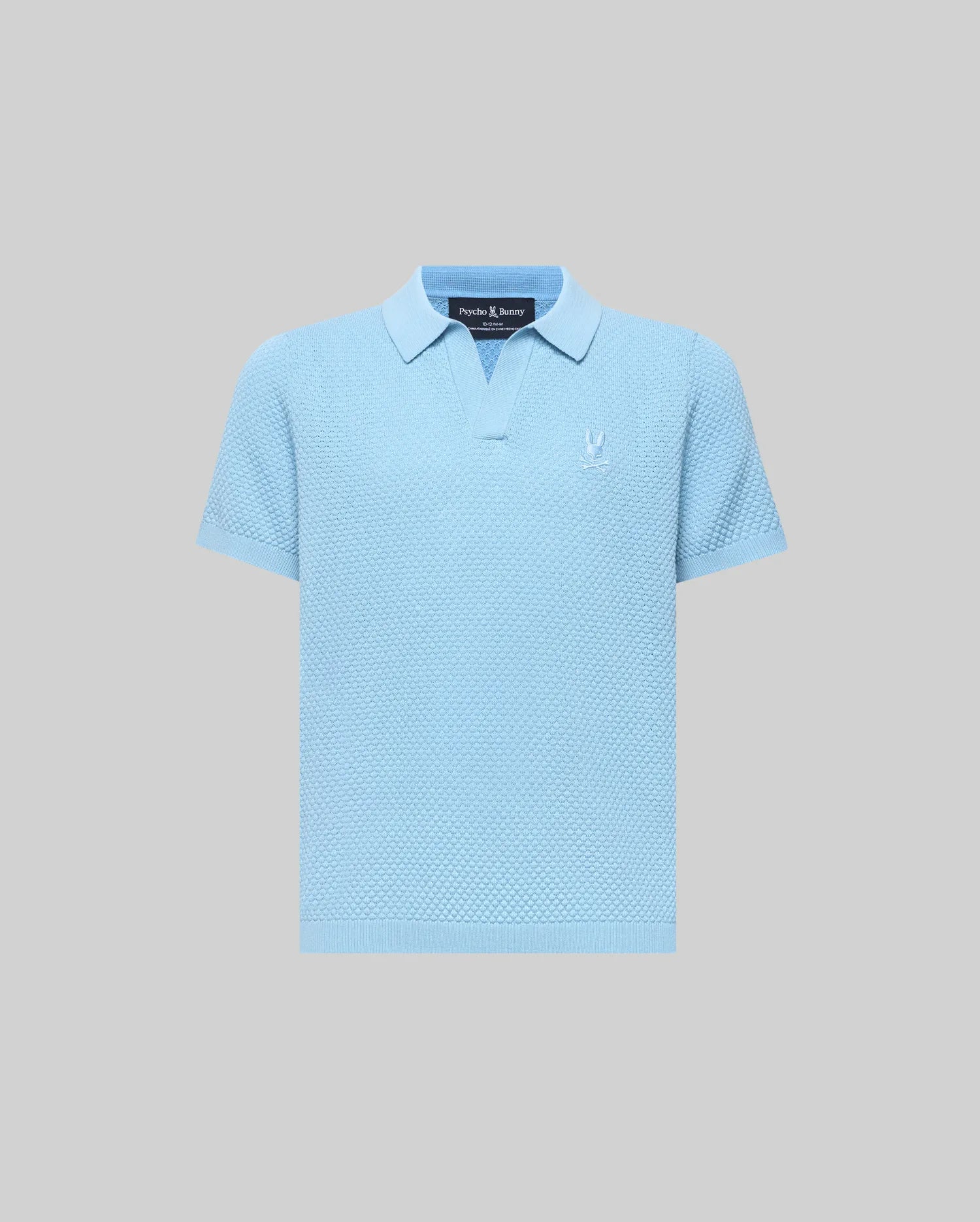 Psycho Bunny Kids Polo Shirts Kids Devon Bubble Stitch Knit Polo KT0100093 polo blu in cotone