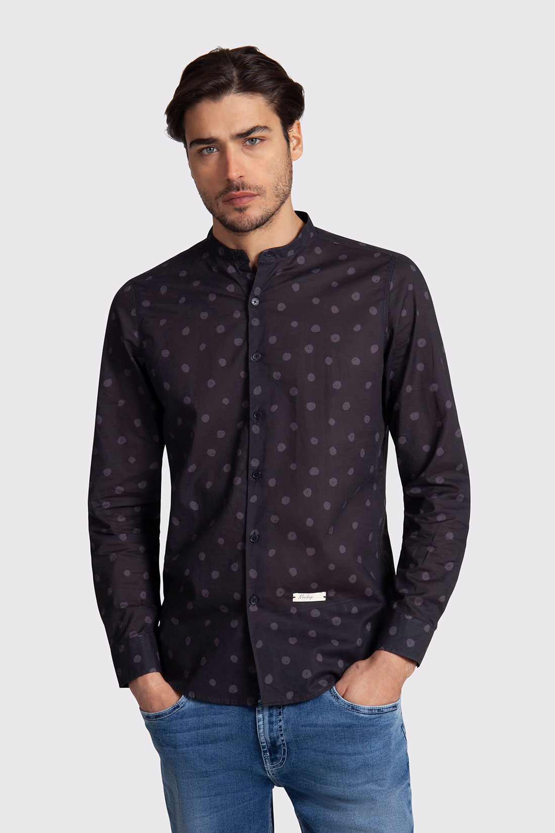 Markup Uomo Camicie CAMICIA MANICA LUNGA MUSSOLA POIS camicia