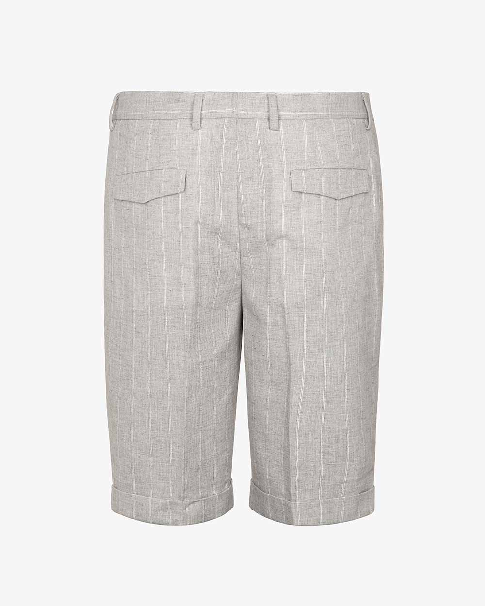Markup Uomo Pantaloni & Bermuda Bermuda one pince in lino gessato