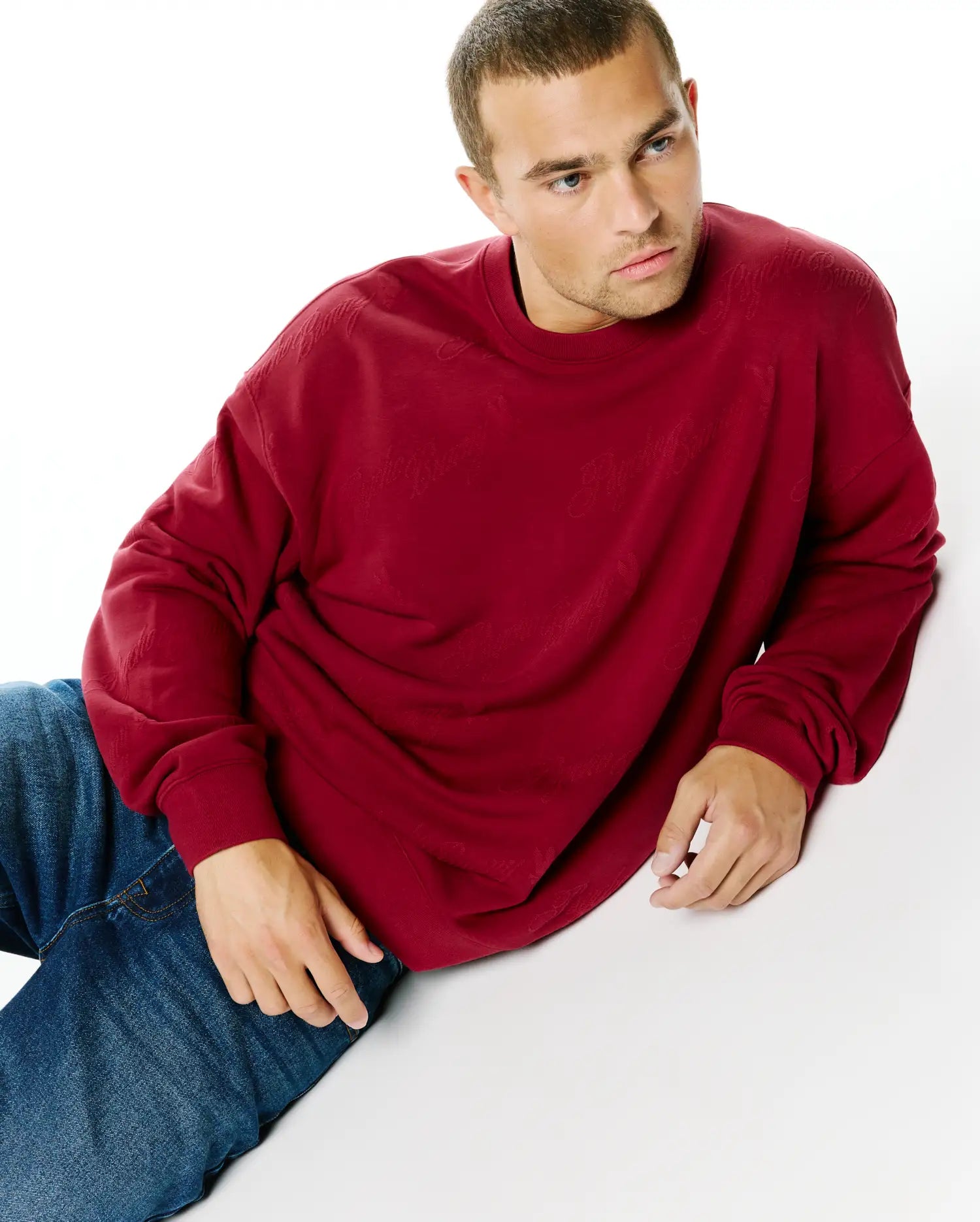 Psycho Bunny Men's Sweatshirts & Hoodies MEN'S CEDRICK JACQUARD SWEATSHIRT MT0500250 felpa rossa