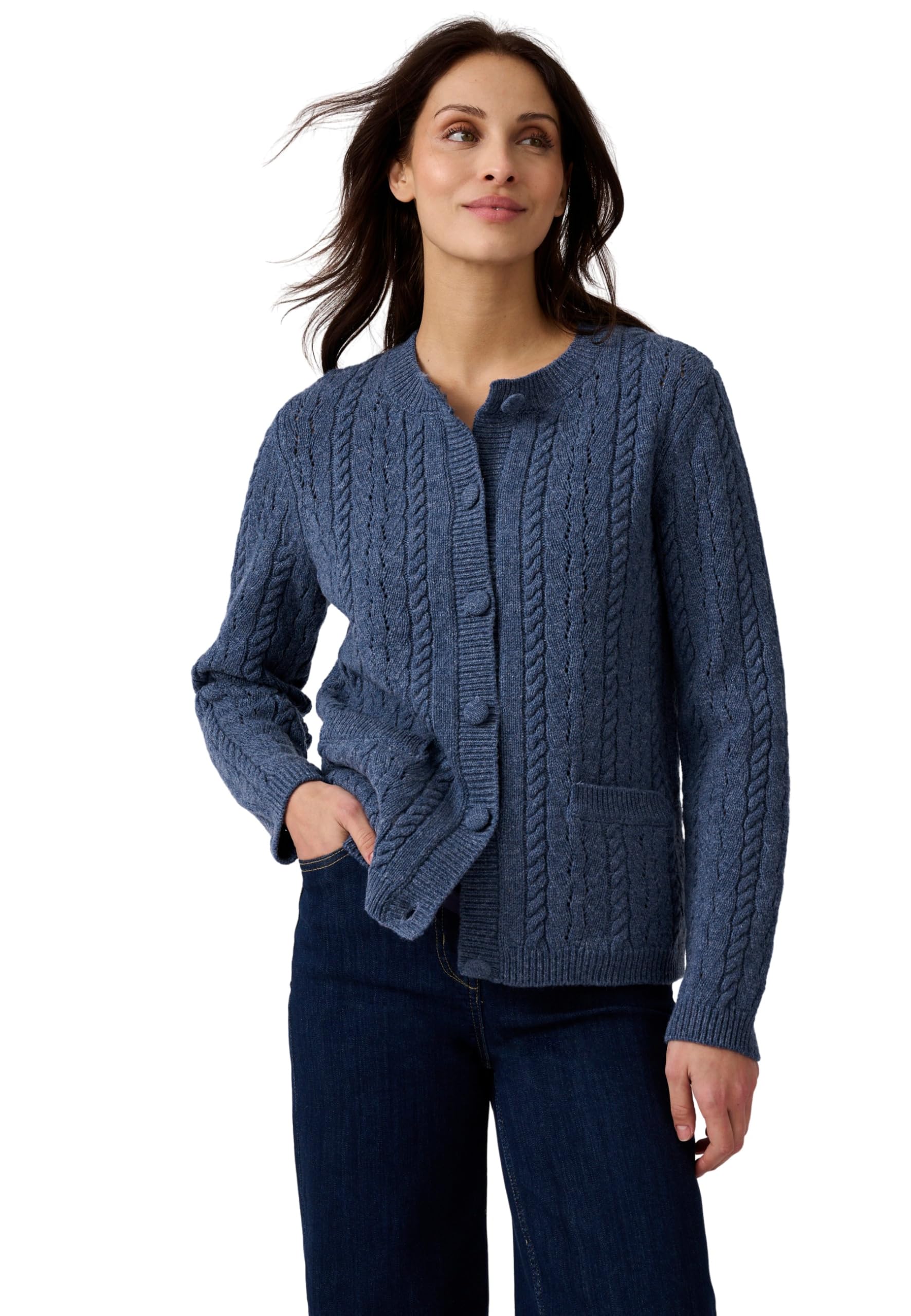 Damart Prêt-à-porter Giacca da donna gilet 38-40 grigio antracite in lana