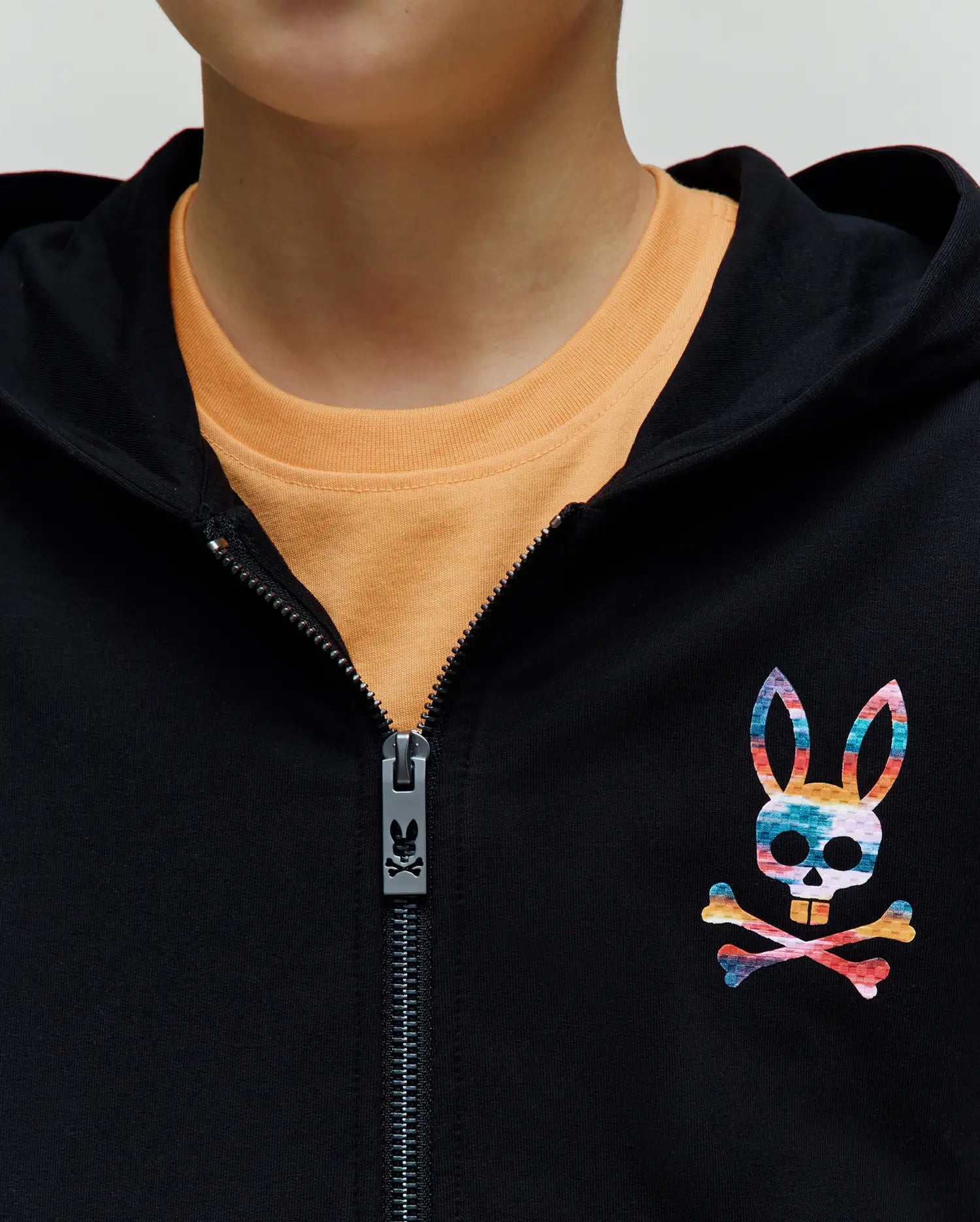 Psycho Bunny Kids Sweatshirts & Hoodies KIDS RAPHAEL FULL ZIP KT0500069 felpa nera
