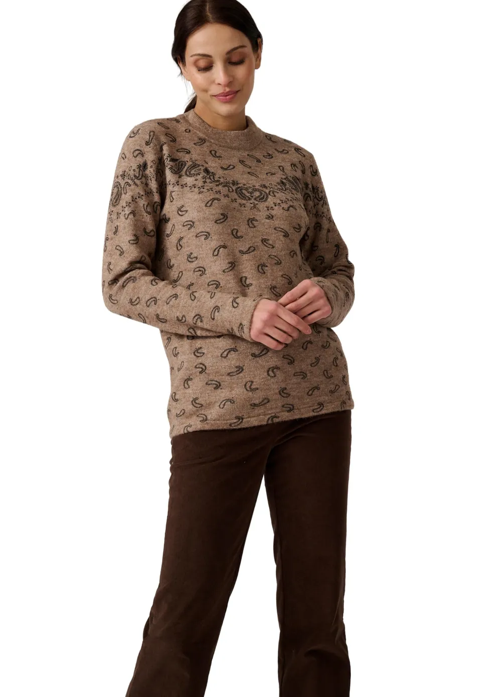 Damart Prêt-à-porter maglione a rete da donna collo alto