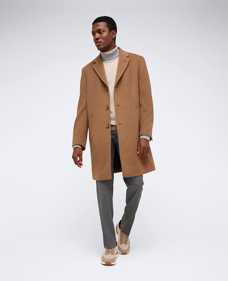 Kenneth Cole Reaction Clothing The Classic Fit Overcoat cappotto uomo cammello