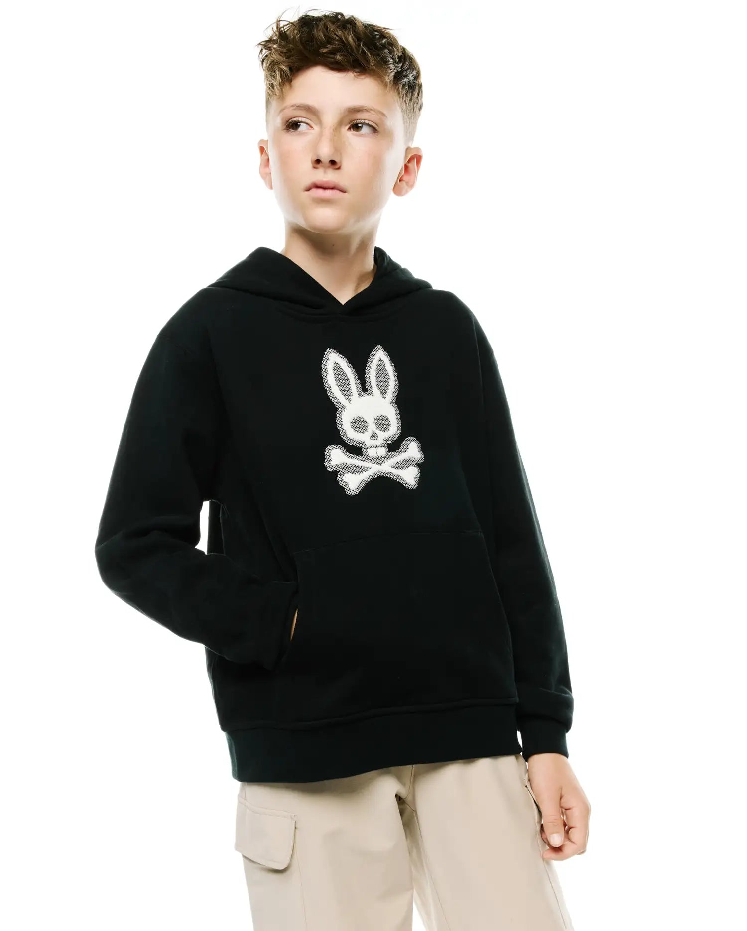 Psycho Bunny Kids Sweatshirts & Hoodies Samson Bunny Hoodie KT0500119 felpa nera