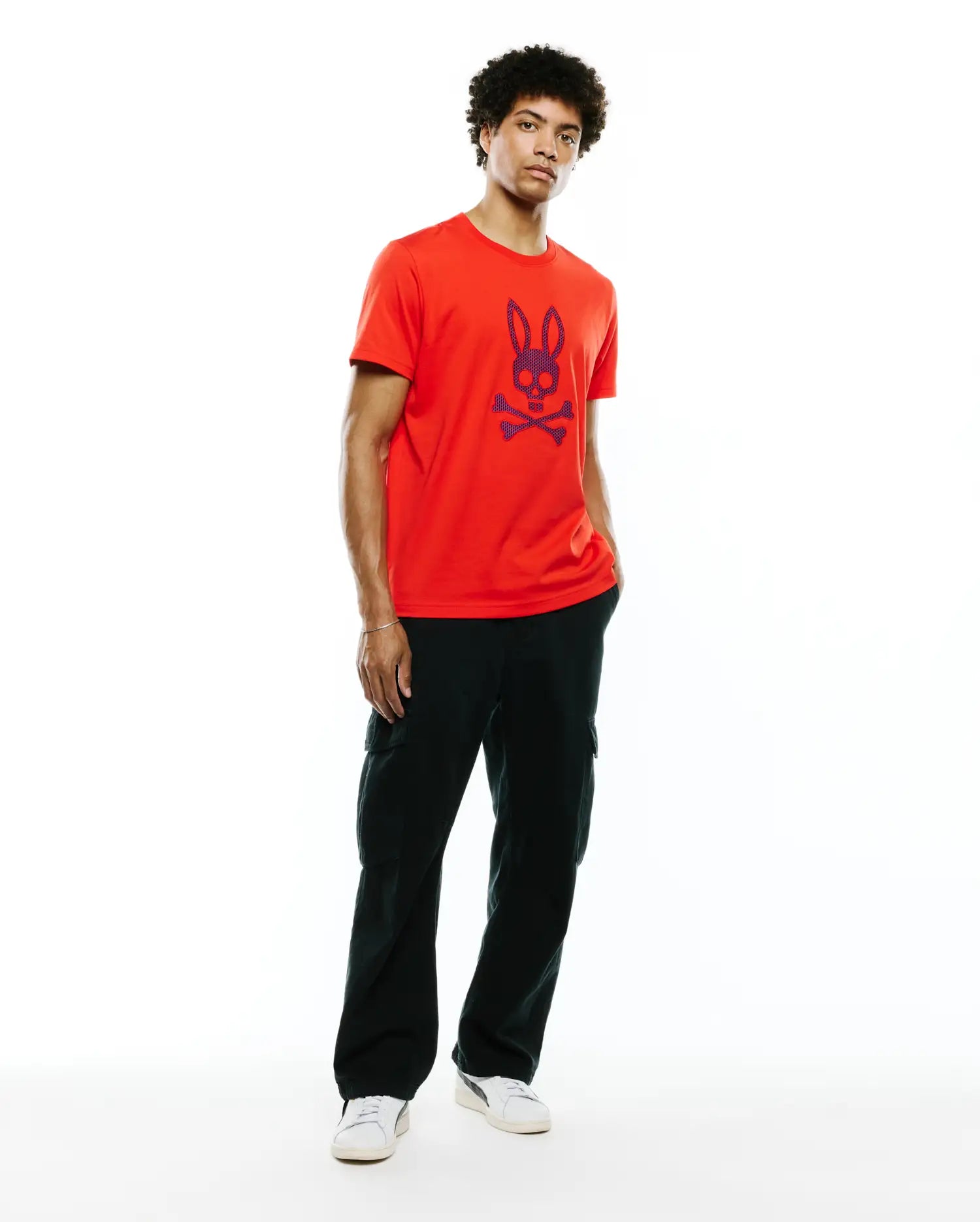 Psycho Bunny Men's Tees MENS STAN PIMA COTTON GRAPHIC TEE MT0200369 t-shirt rossa