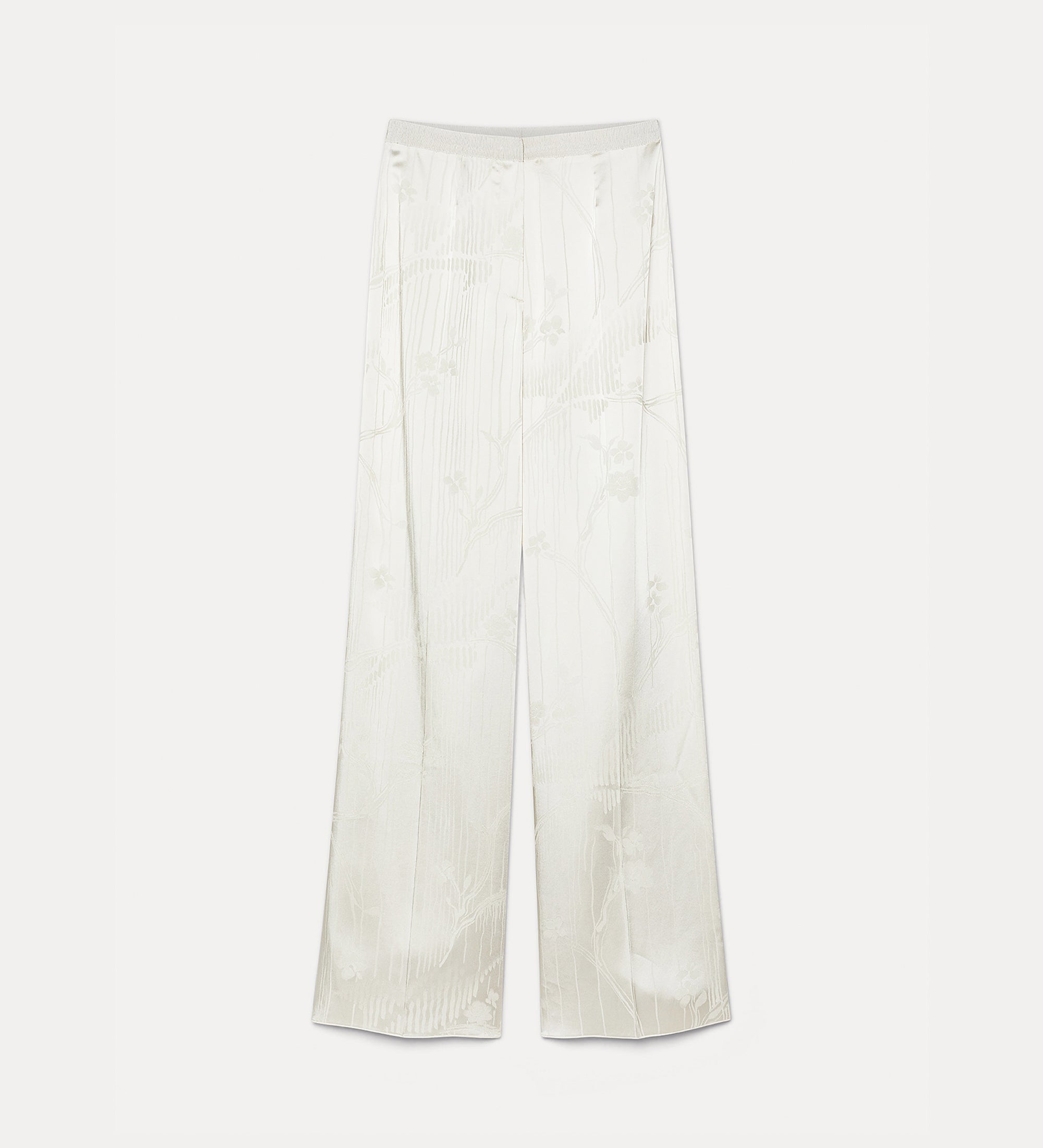 Forte The Lotus pantaloni jacquard avorio vita alta