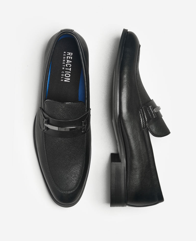 Kenneth Cole Reaction Shoes Marco Slip on Loafer mocassini neri 7M con plantare removibile