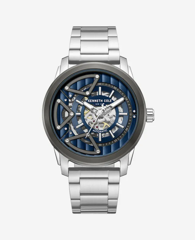 Kenneth Cole Reaction Watches Skeleton Automatic Bracelet Watch orologio argento automatico 5 ATM