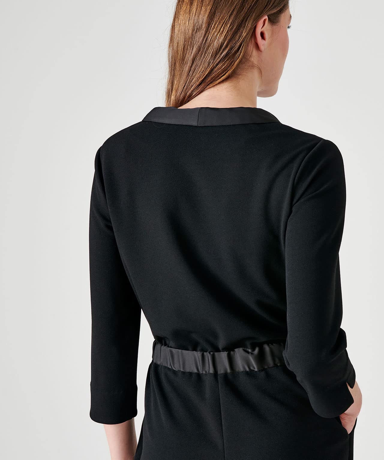 Damart Prêt-à-porter tuta pantaloni donna dettagli satinati nera 52