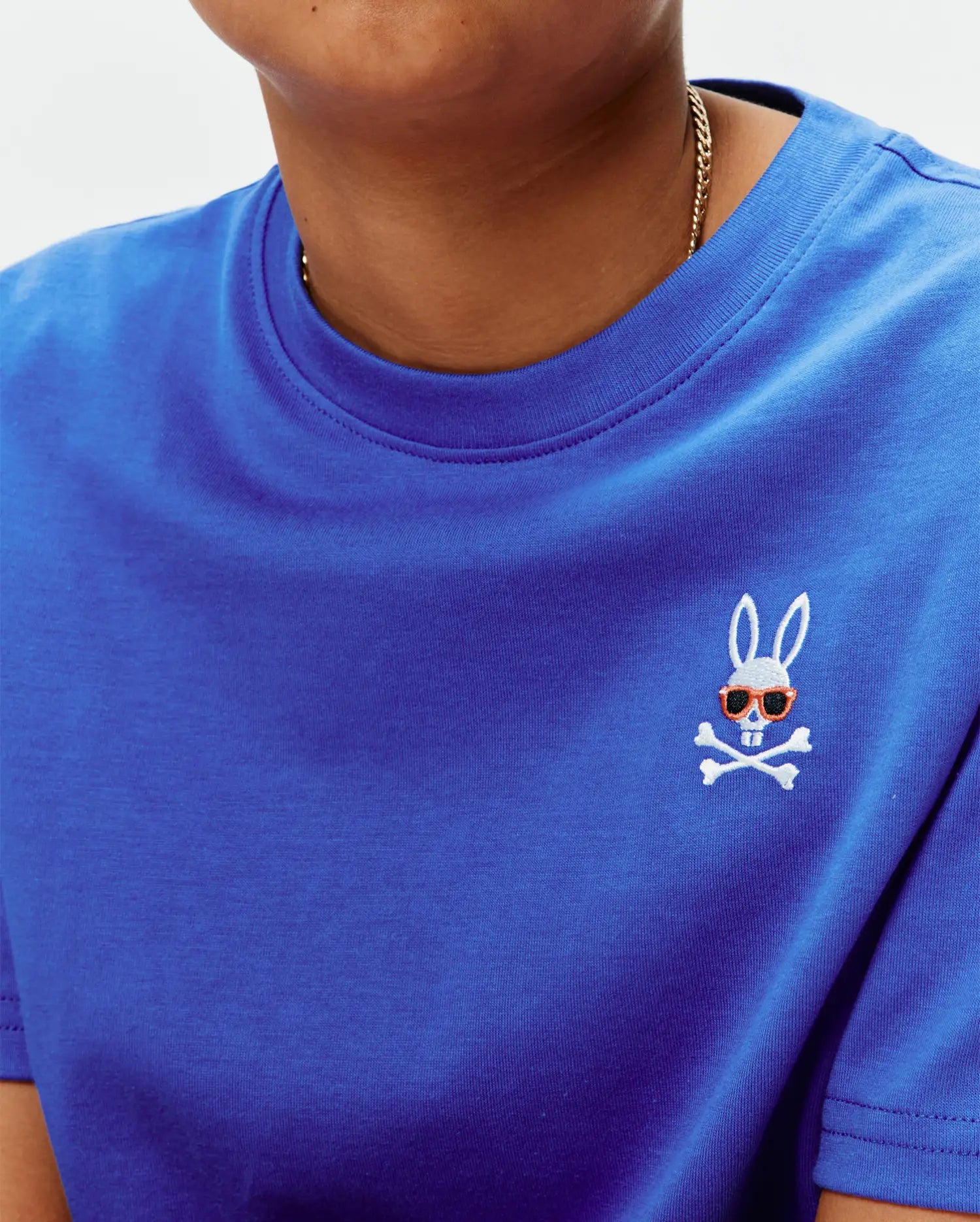 Psycho Bunny Kids Tees KIDS SUNNY CHEST GRAPHIC TEE KT0200183 t-shirt blu cotone Pima
