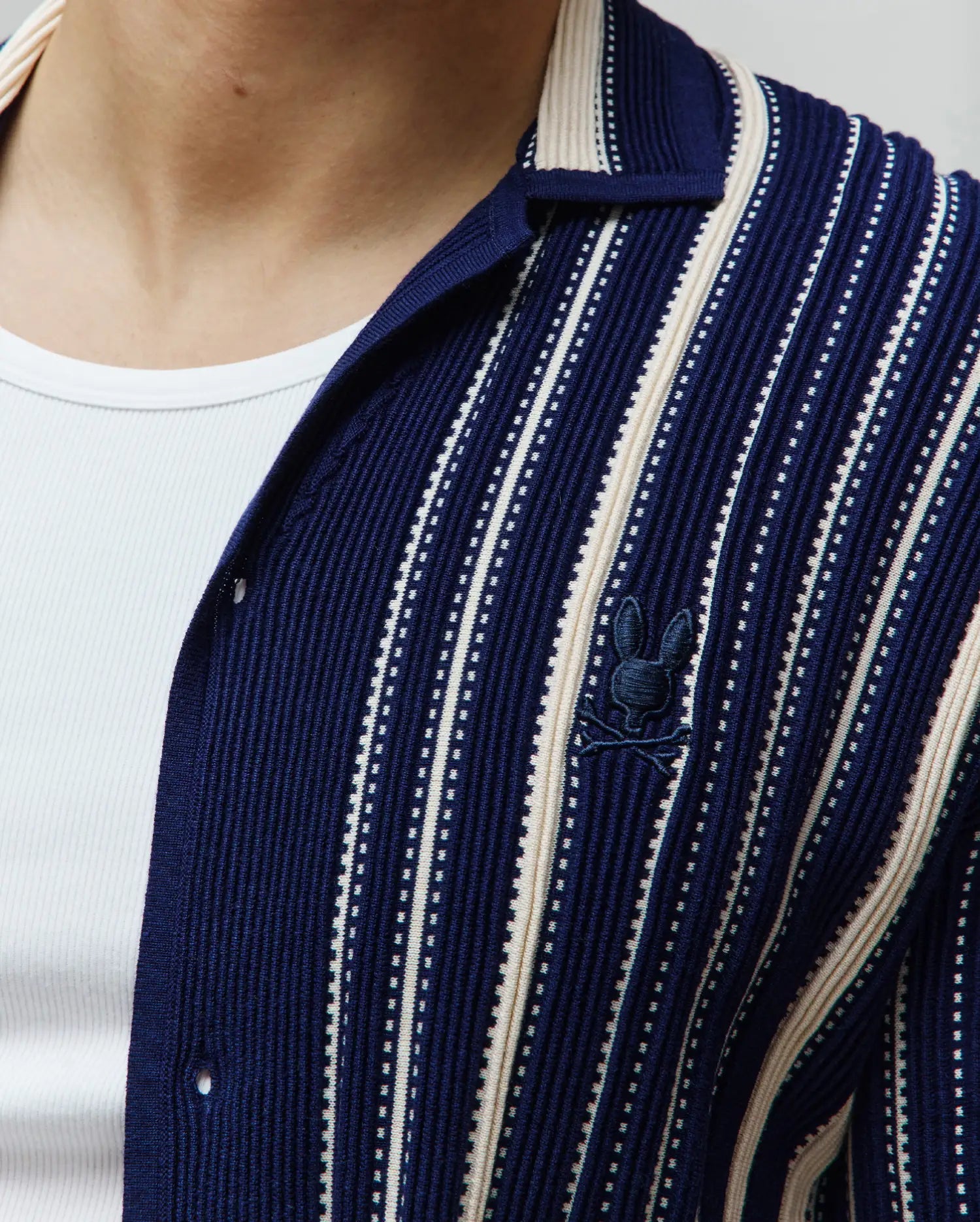 Psycho Bunny Men's Shirts Cliff Shirt camicia Evening Blue in cotone