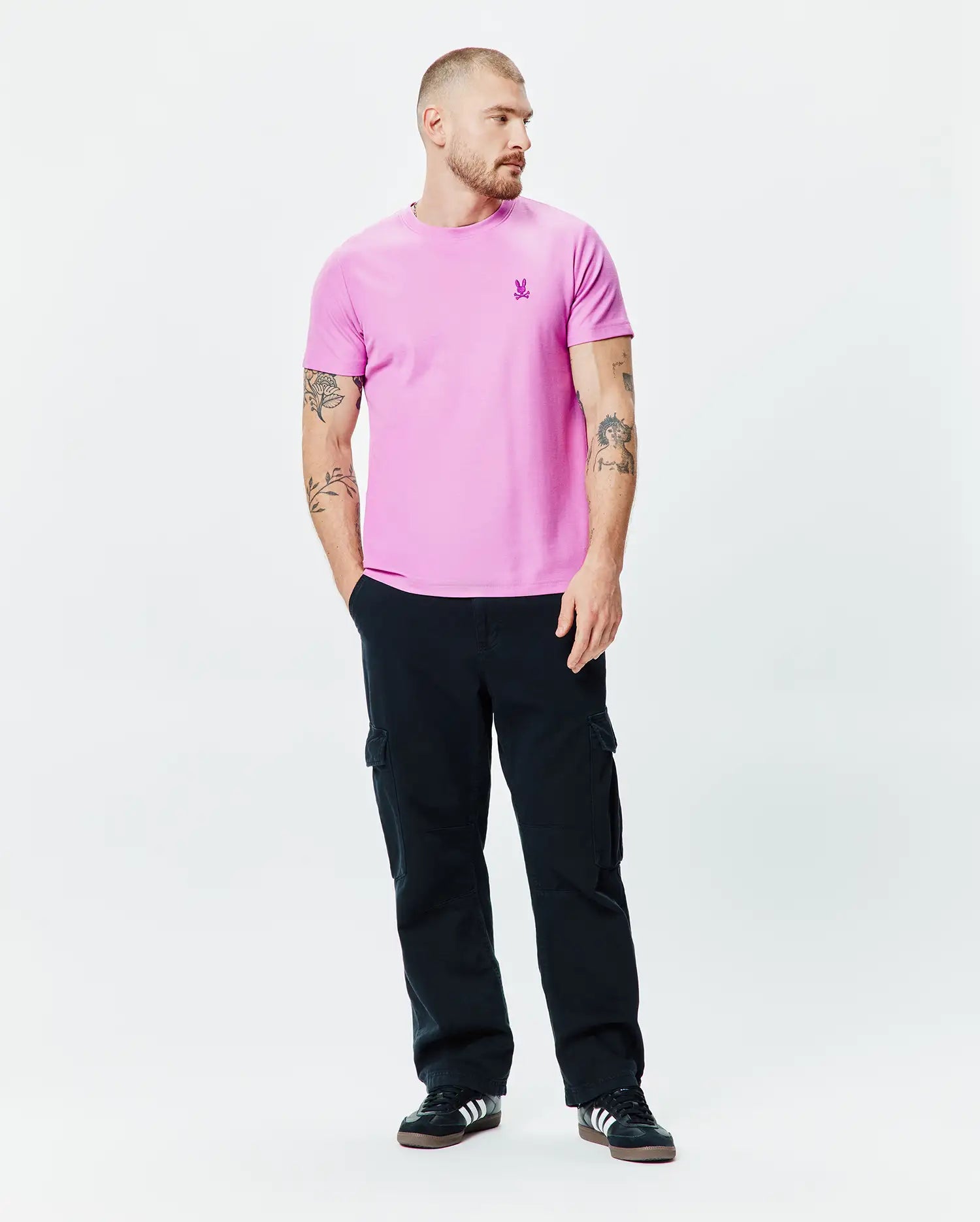 Psycho Bunny Men's Tees Taylor Pique Tee MT0200436 maglietta rosa regular