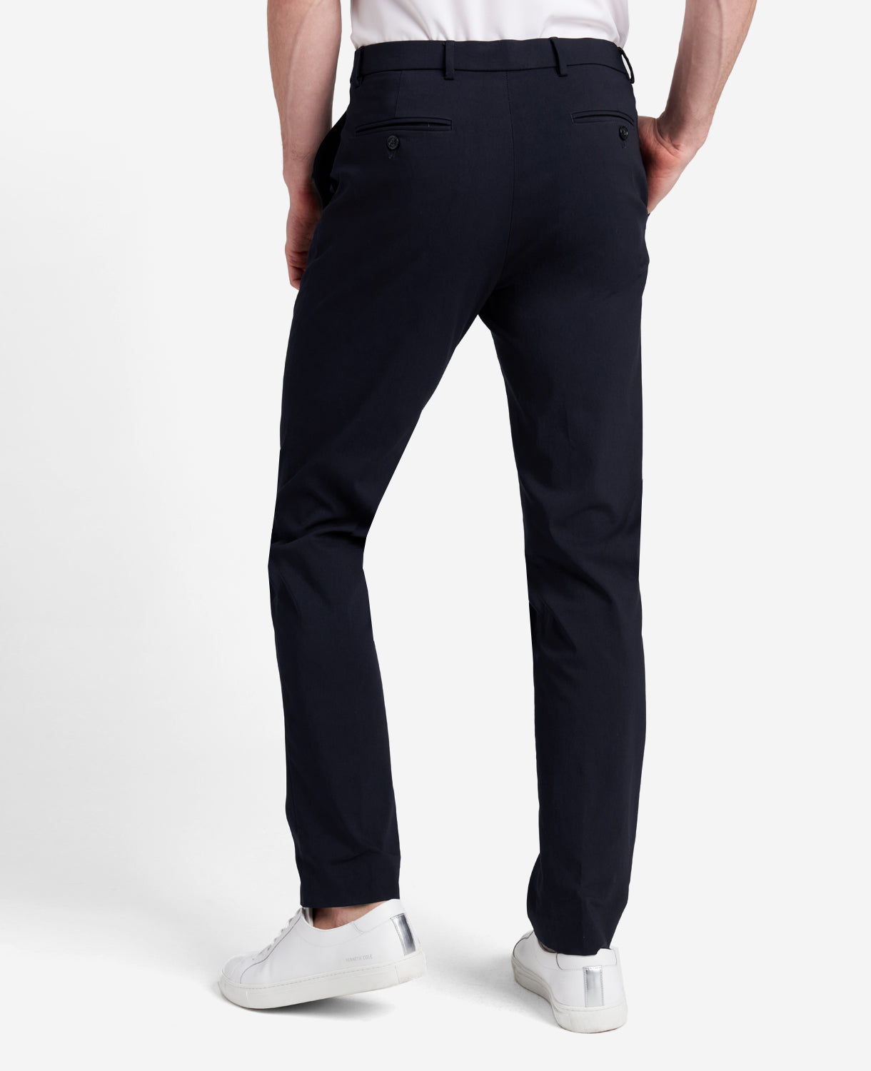 Kenneth Cole Reaction Clothing Stretch Twill Regular-Fit Flex Waistband Pant pantaloni blu regular fit elasticizzati