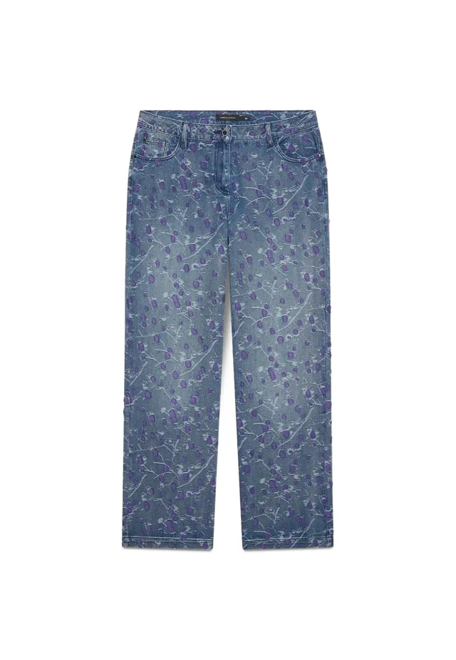 Fiorella Rubino Jeans Jeans Straight taglia 52 Plus con ricami jacquard