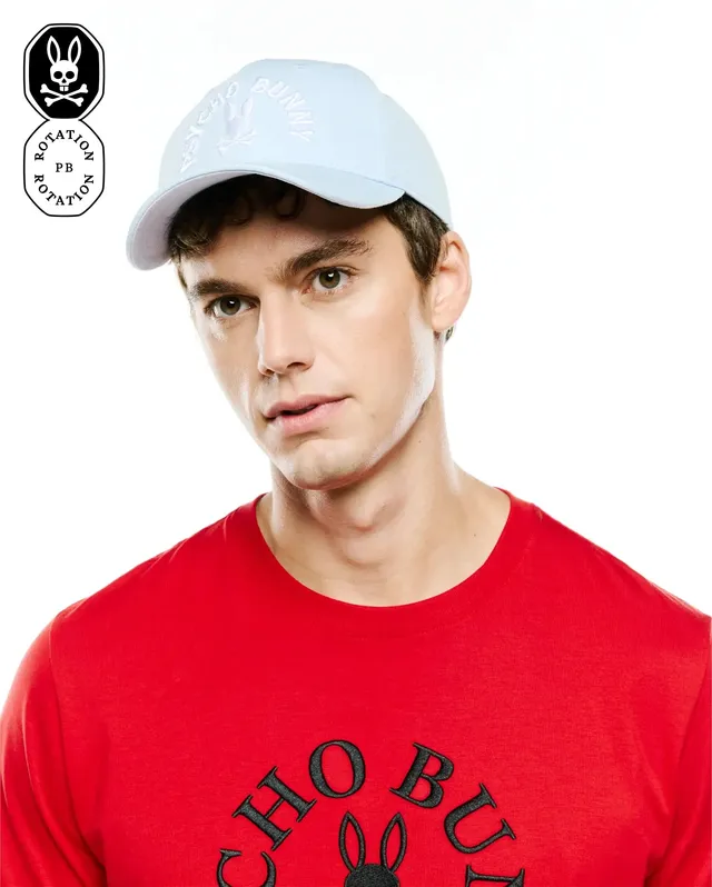 Psycho Bunny Accessories Ambrose Graphic Baseball Cap cappellino blu