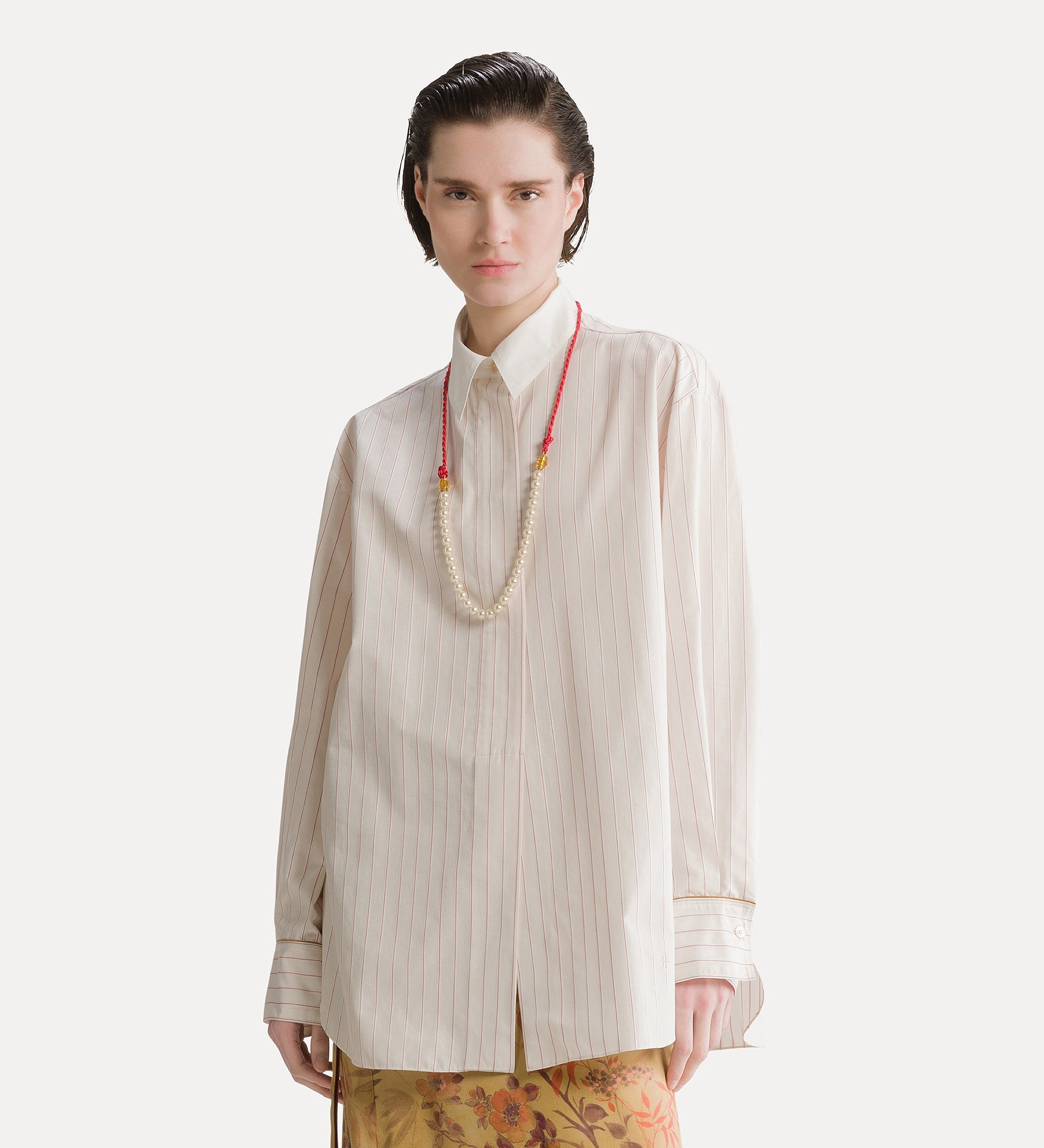 Forte camicie poplin overshirt camicia seta rigata