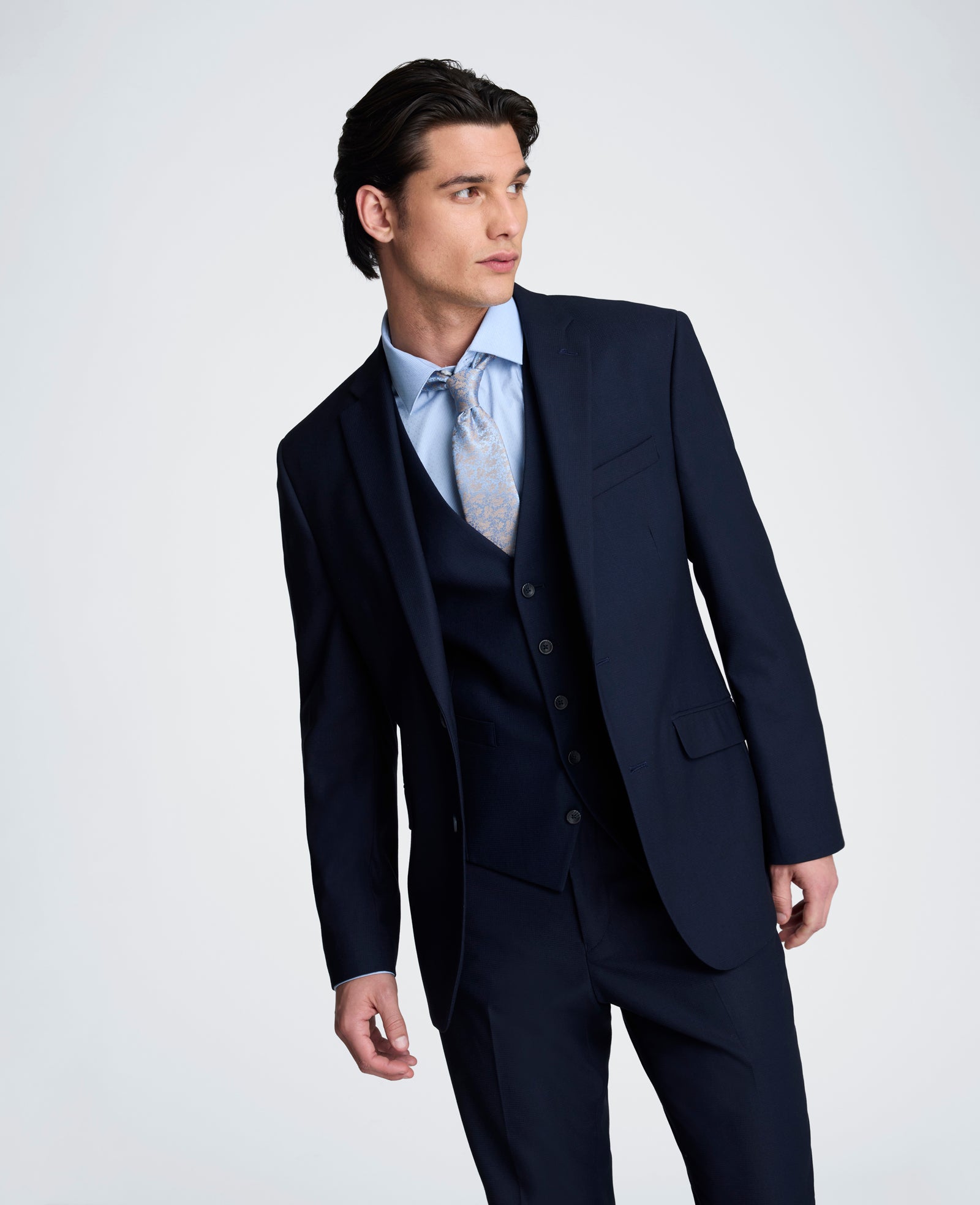 Kenneth Cole Reaction Clothing Slim-Fit Stretch Suit Separate Jacket giacca blu navy stretch