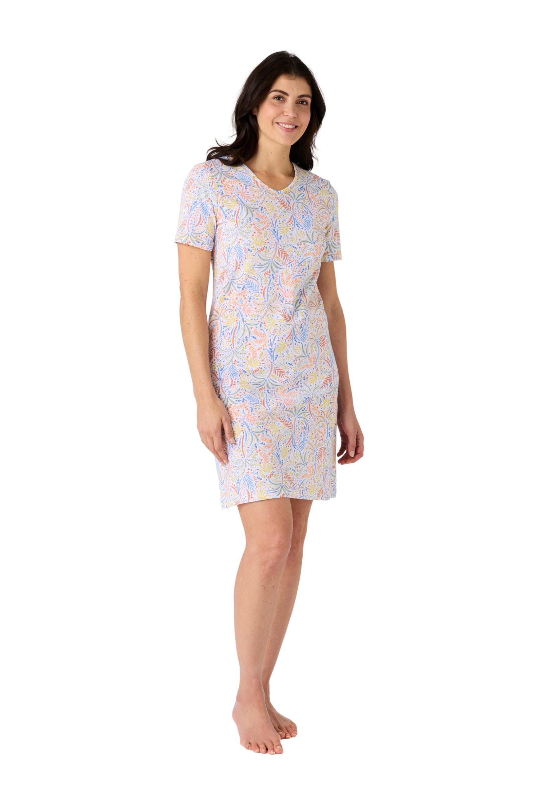 Damart Homewear Camicia da Notte XS blu in cotone jersey
