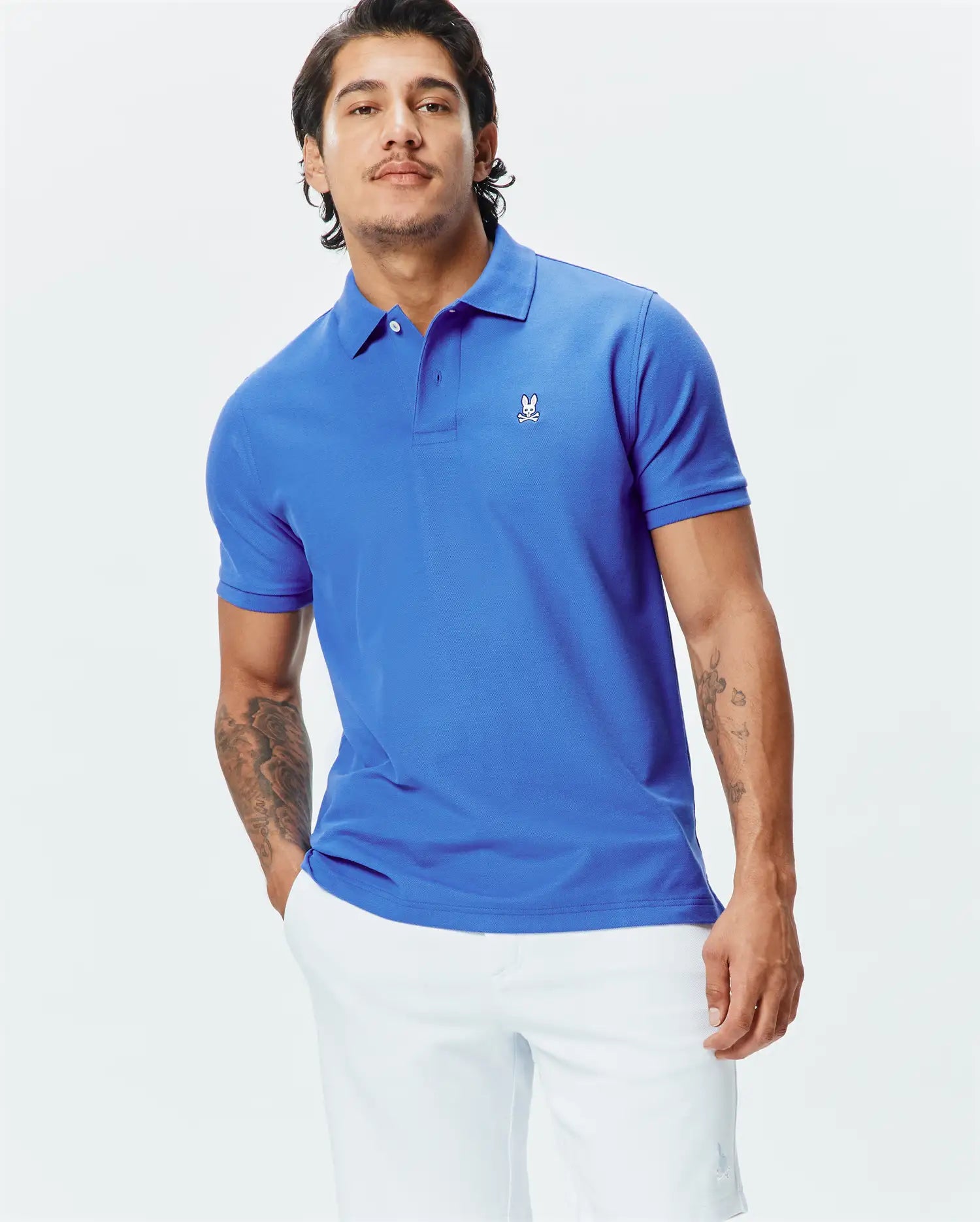 Psycho Bunny Men's Polos MENS CLASSIC PIQUE POLO B6K001F200 polo Amparo Blue