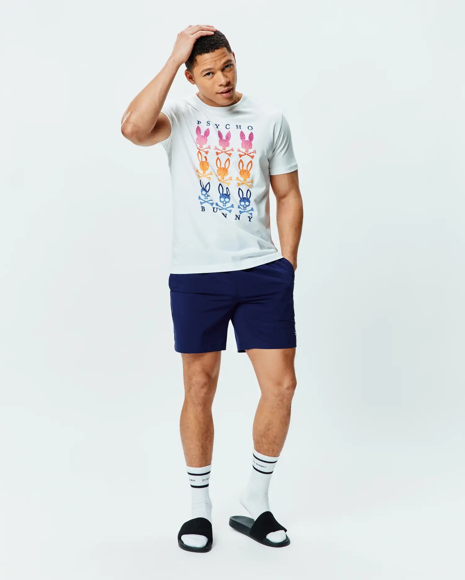 Psycho Bunny Men's Tees MENS COLT GRAPHIC TEE - MT0200317 maglietta bianca
