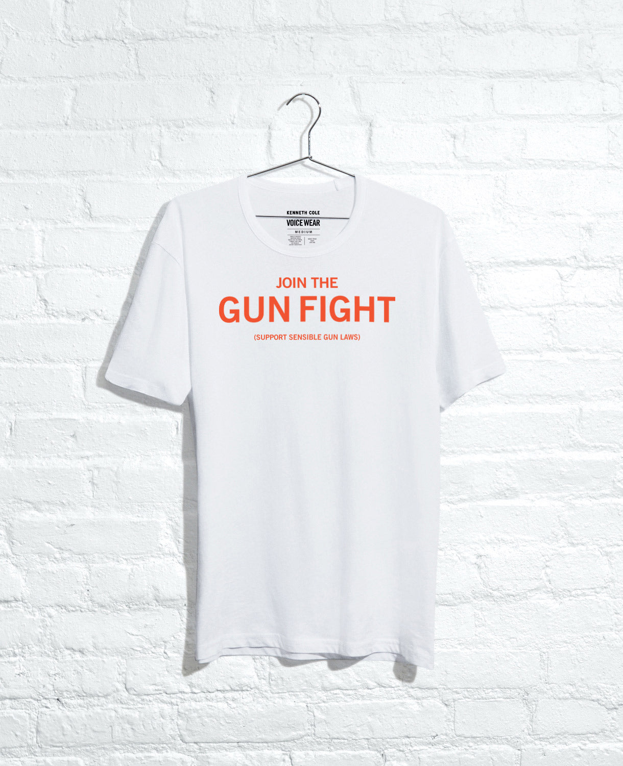 Kenneth Cole Reaction Clothing Site Exclusive! Join The Gun Fight T-shirt bianca XXS–XXL in cotone