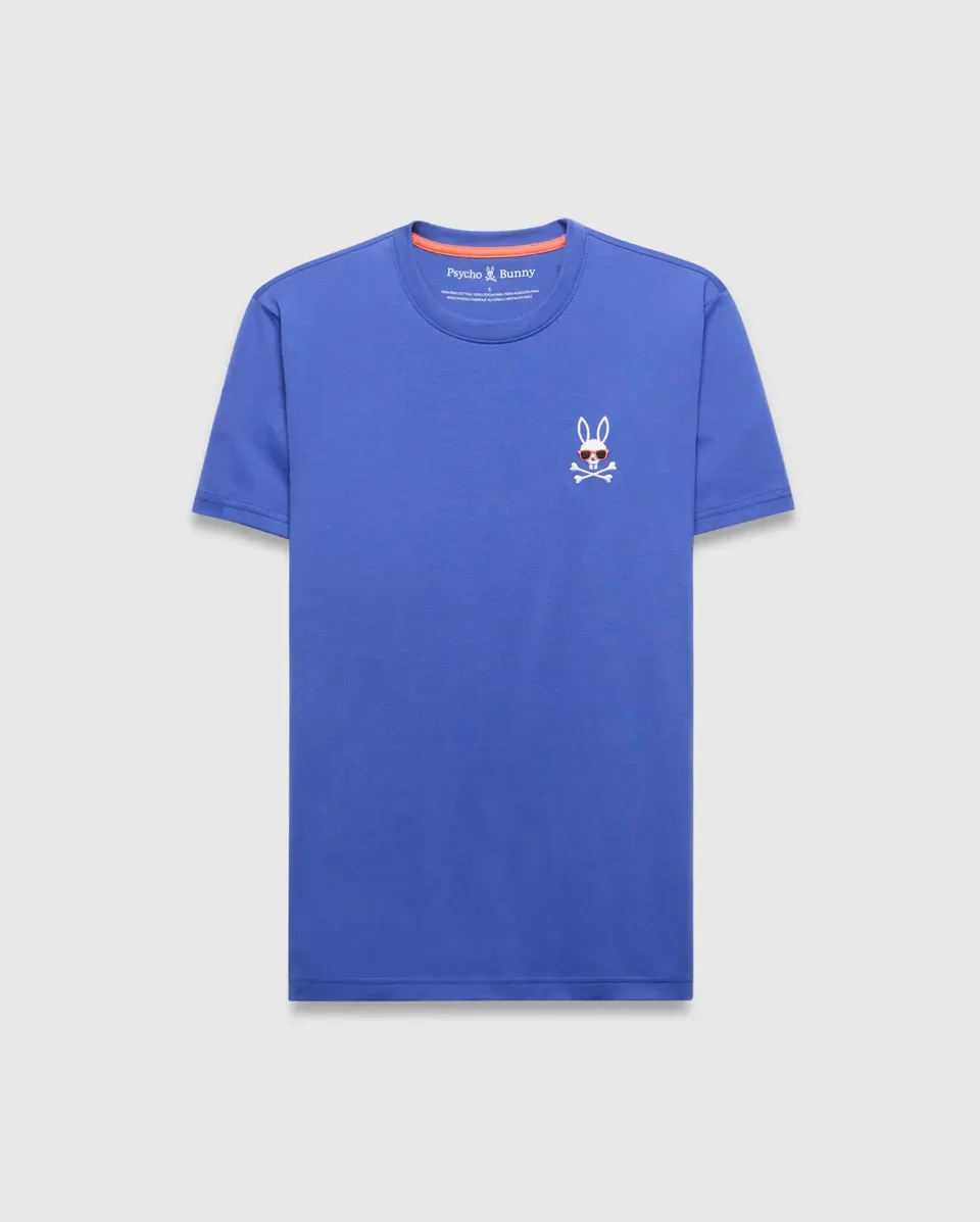 Psycho Bunny Men's Tees Sunny Chest Graphic Tee MT0200278 T-shirt blu ricamata