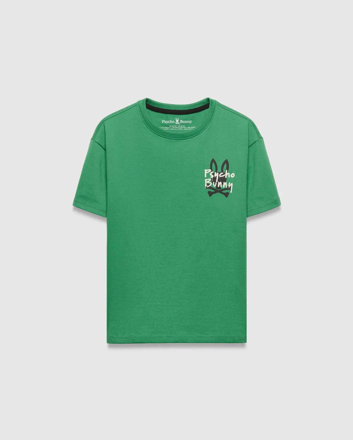 Psycho Bunny Kids Tees Duncan Oversized Tee maglietta verde 321 Leprechaun in cotone Pima