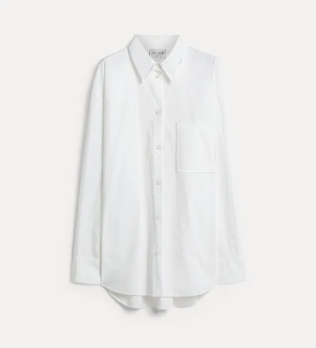 Forte camicie cotton shirt with breast pocket diamond camicia bianca