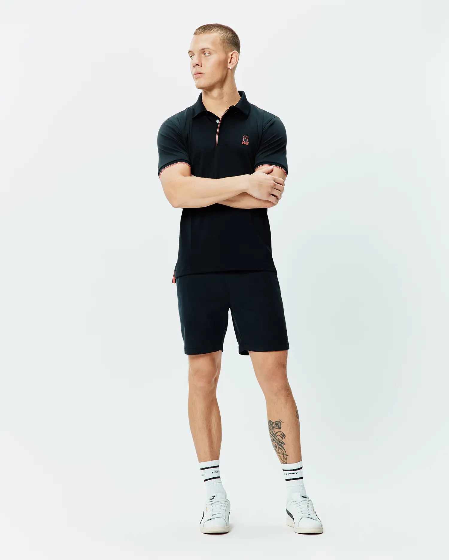 Psycho Bunny Men's Polos Redmonds Sport Polo polo nera slim