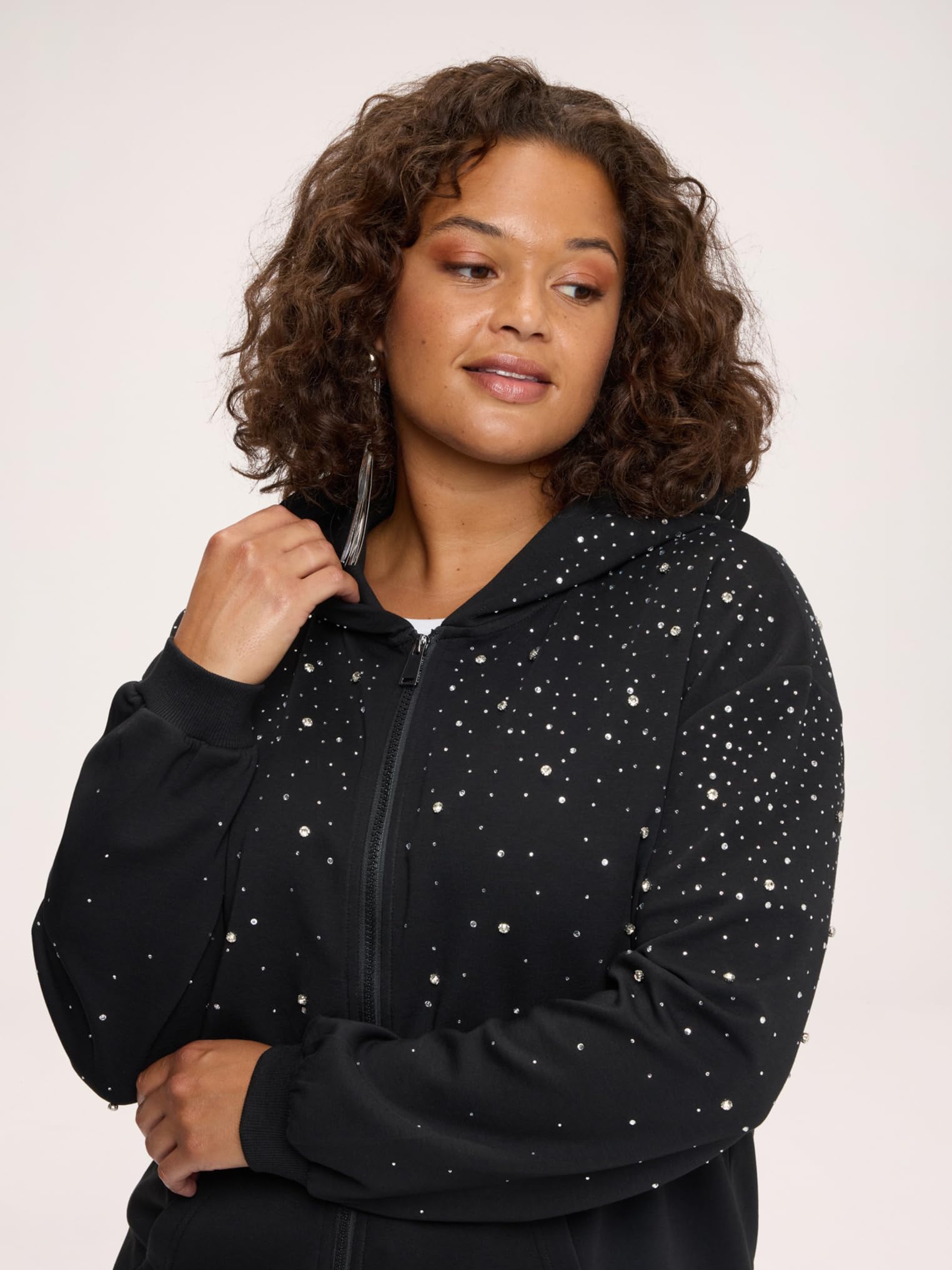 Fiorella Rubino Maglie e felpe Felpa aperta con applicazioni luminose M Plus