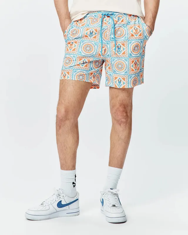 Psycho Bunny Frank Swim Trunk 6" costume blu XXS-XXXL con rete