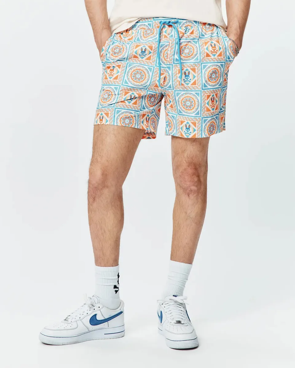 Psycho Bunny Frank Swim Trunk 6" costume blu XXS-XXXL con rete